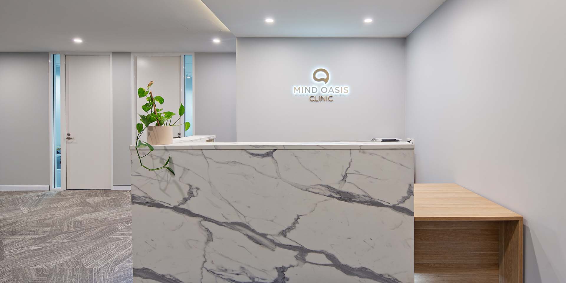 reception and waiting area of the Mind Oasis Clinic reception and waiting area of the Mind Oasis Clinic